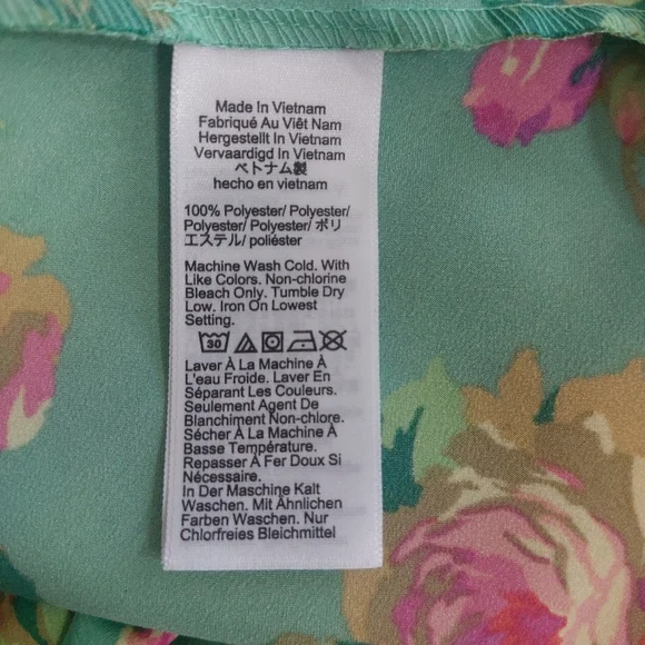 J. Crew Bell Long Sleeve Floral Green Winter Garden Shift Dress- size 0